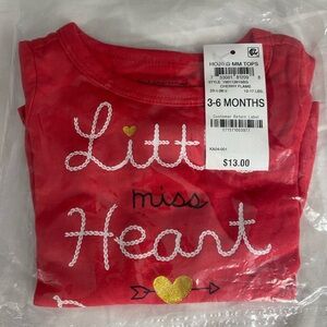 First Impressions Red Baby Top Little Miss Heart Breaker